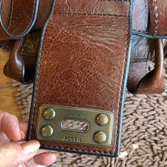 Fossil Long Live Vintage 1954 Bag/Satchel in brown/pewter - Picture 7 of 12